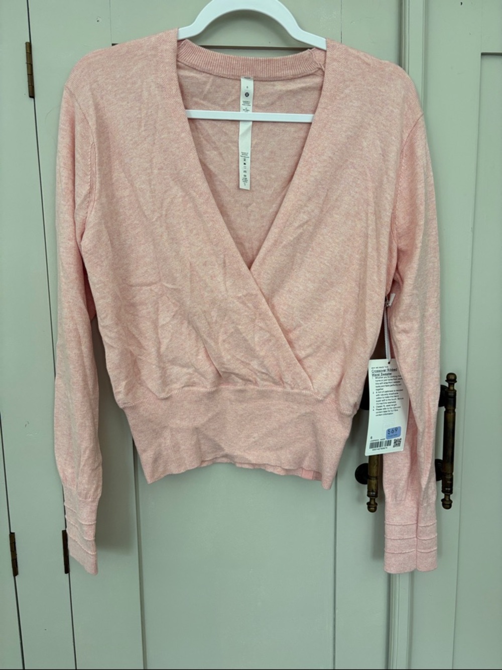 Lululemon Light Pink Crossover Ribbed Waist Sweater